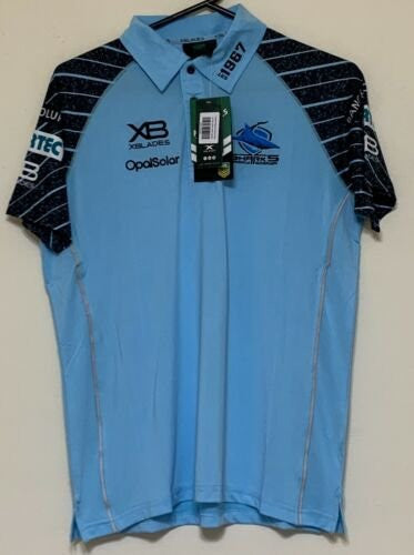 CRONULLA SHARKS NRL MENS SKY POLO SHIRT