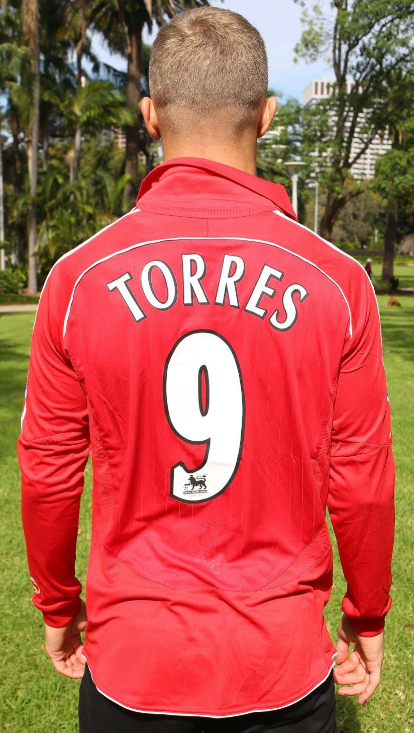 TORRES LIVERPOOL LONG SLEEVE RETRO HOME JERSEY