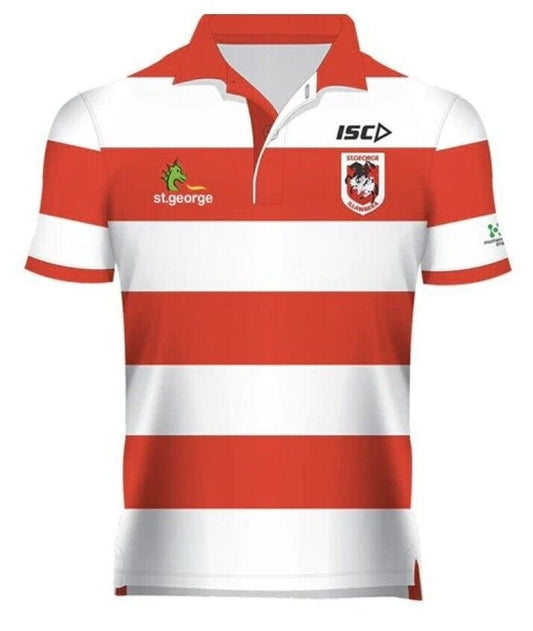 MENS ST GEORGE ILLAWARA DRAGONS NRL POLO SHIRT SMALL SIZE