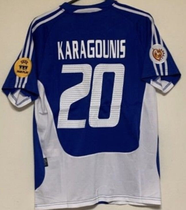 KARAGOUNIS 2004 EURO GREECE HOME JERSEY