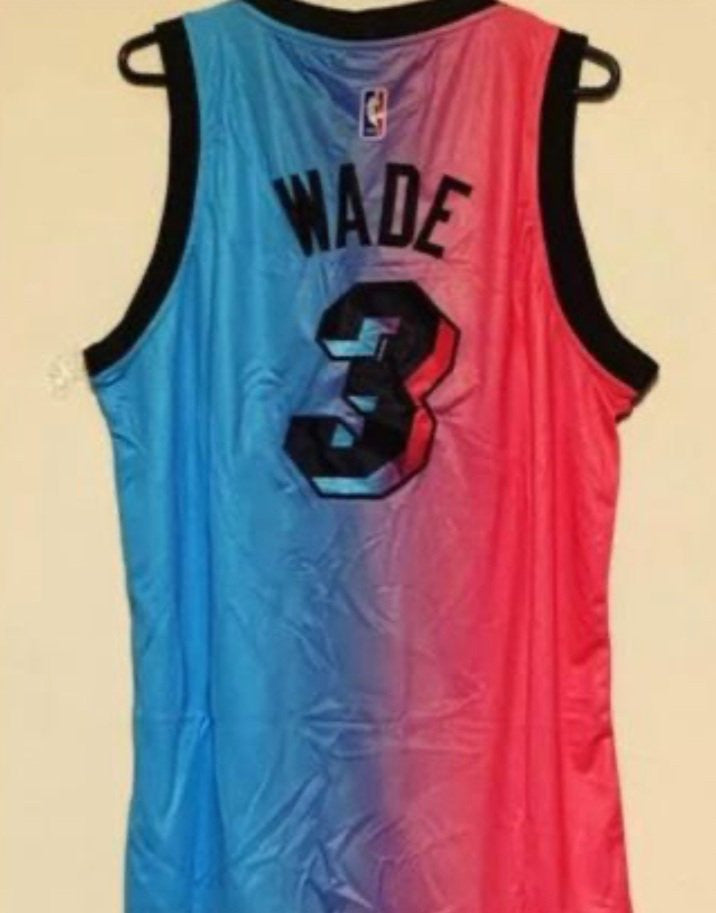WADE MIAMI HEAT PINK AND BLUE JERSEY
