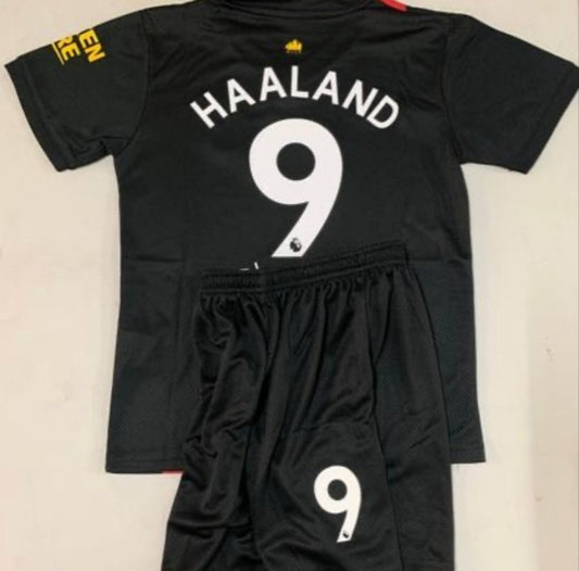 HAALAND BLACK JERSEY KIDS SET