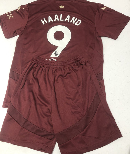 Haaland 24/25 Man city Third kit Kids Jersey sets