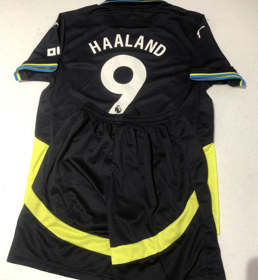 Haaland 9 Man city kids Away jersey sets