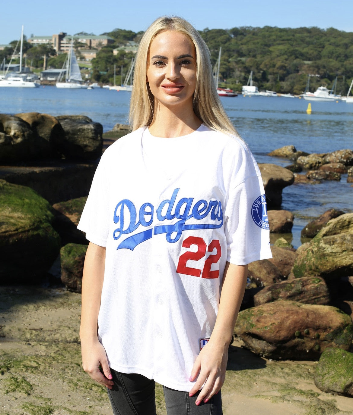 LOS ANGELES DODGERS KERSHAW 22 BASEBALL WHITE JERSEY
